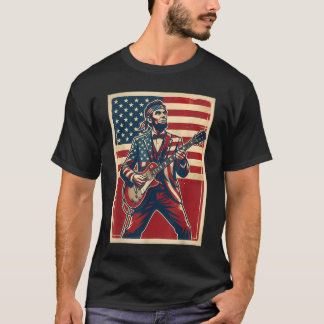 Abraham Lincoln Rock Star American Flag T-Shirt