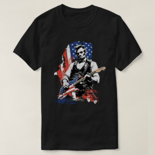 Abraham Lincoln Rock Star   Patriotic USA Flag   G T-Shirt