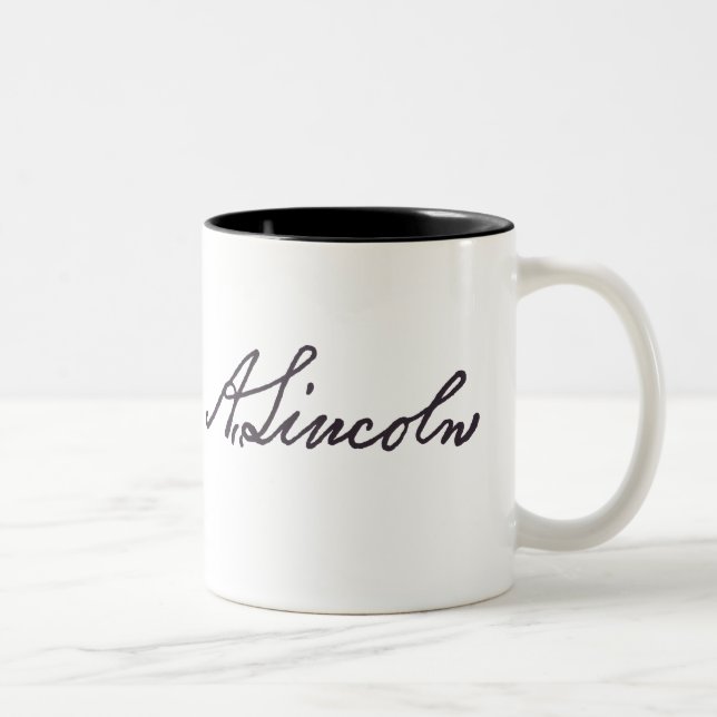 Abraham Lincoln Signature Two-Tone Coffee Mug (Right)