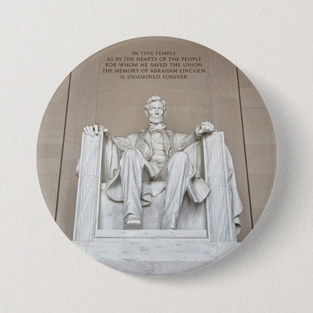 Abraham Lincoln Statue 3 Inch Round Button (Front)