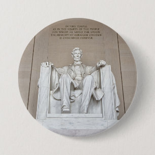 Abraham Lincoln Statue 3 Inch Round Button