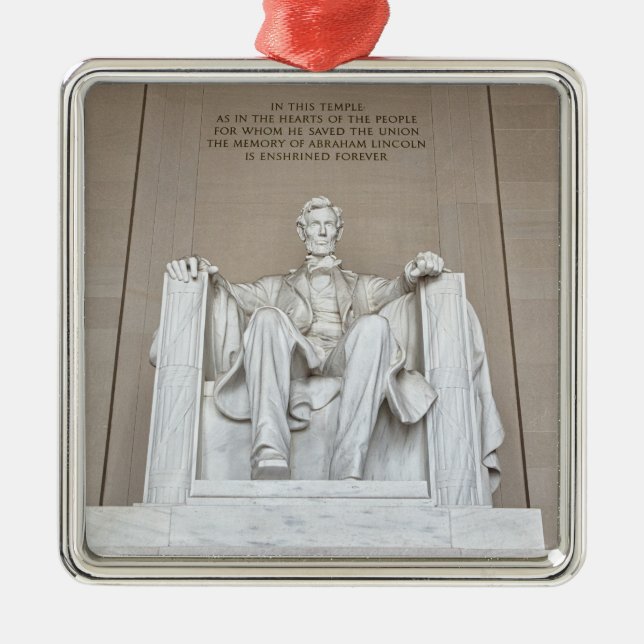 Abraham Lincoln Statue Metal Ornament (Front)