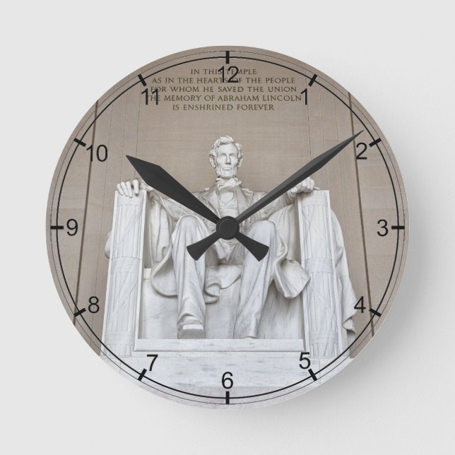 Abraham Lincoln Statue Round Clock (Front)