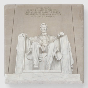 Abraham Lincoln Statue Stone Coaster