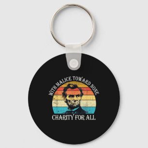 Abraham Lincoln With Charity For All 4th Of July U Keychain