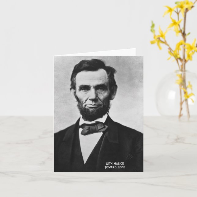 Abraham Lincoln -With Malice Toward None Card (Yellow Flower)