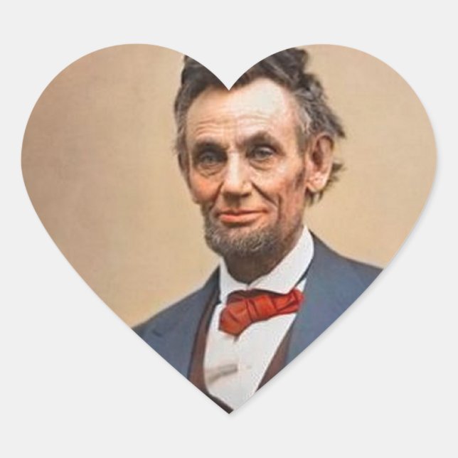 Abraham Lincolon Heart Sticker (Front)