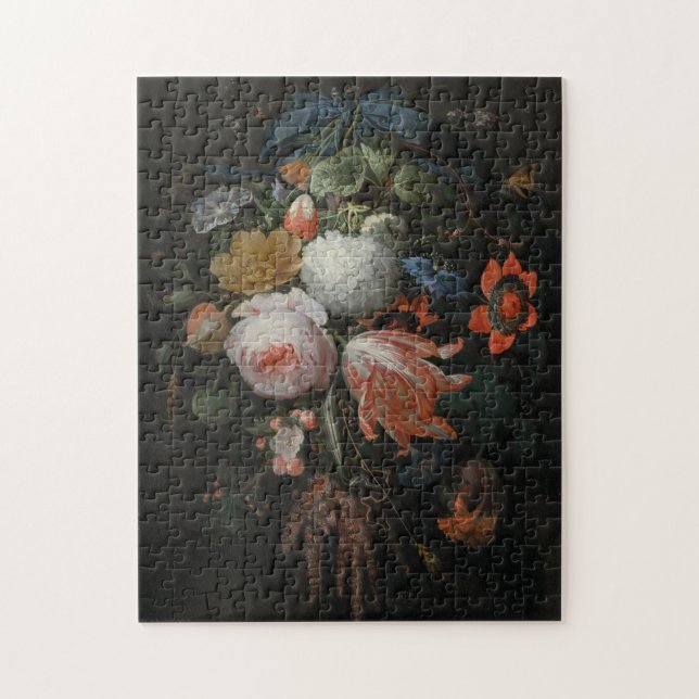 Abraham Mignon - A Hanging Bouquet Of Flowers Prob Jigsaw Puzzle (Vertical)