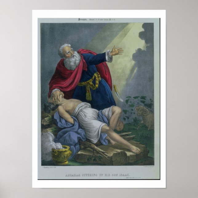 Abraham Offering Up his Son Isaac, from a Bible pr Poster (Front)