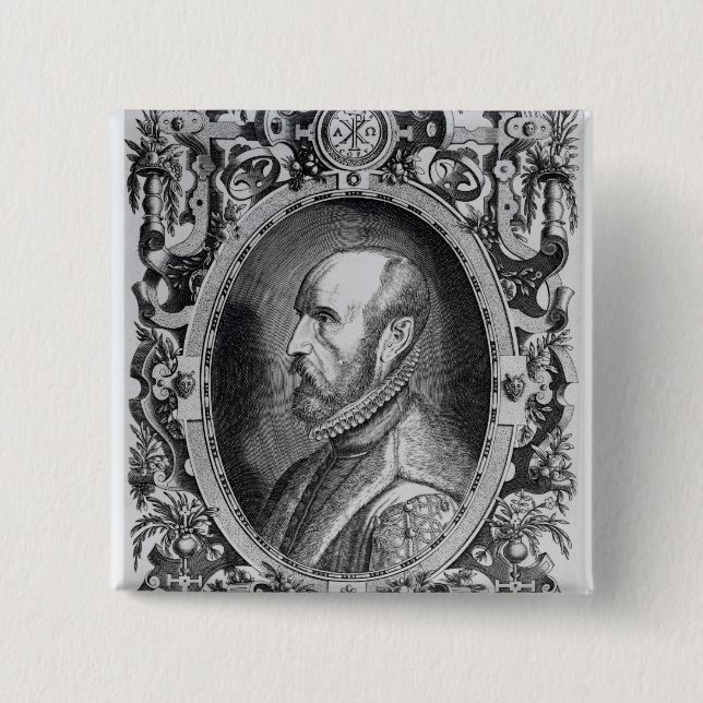 Abraham Ortelius 2 Inch Square Button (Front)