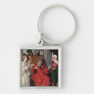 Abraham, Sara and an Angel, c.1520 Keychain