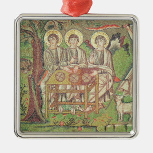 Abraham with the angels (mosaic) metal ornament