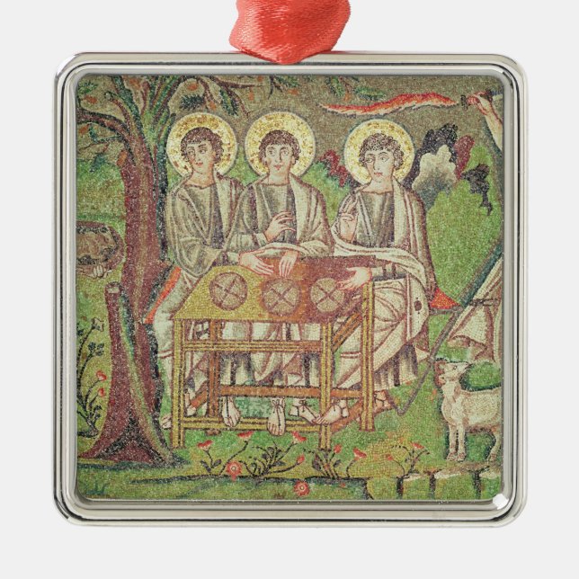 Abraham with the angels (mosaic) metal ornament (Front)