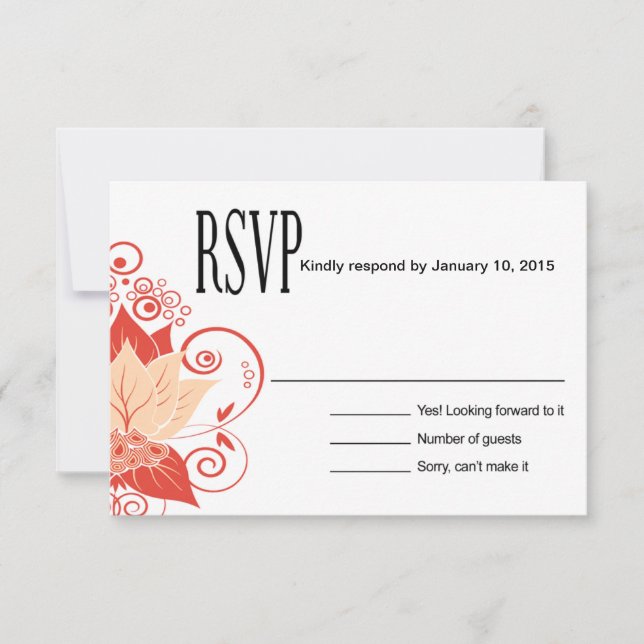 Abraxas Abstrait Floral RSVP | corail de pêche (Devant)