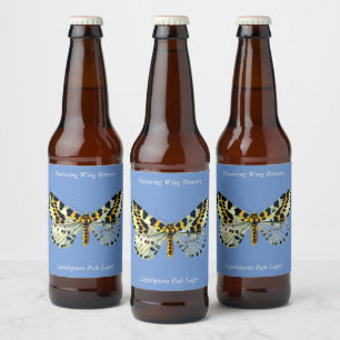 Abraxas grossulariata, The Magpie Moth Colour Imag Beer Bottle Label