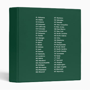 Abréviations des 50 États – Classeur Vert Forêt