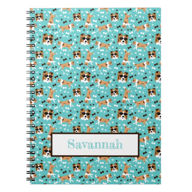 Abris Shetland Sheepdog Motif Aqua Carnet (Devant)