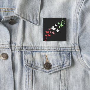 Abrosexual Butterfly Pride  2 Inch Square Button