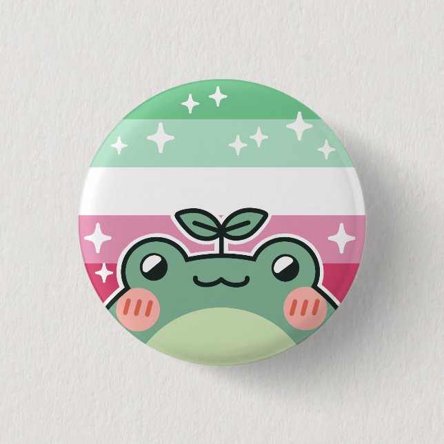 Abrosexual LGBT Pride Flag Frog 1 Inch Round Button (Front)