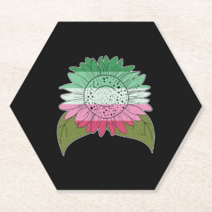 Abrosexual sunflower gift LGBT Abrosexual Paper Coaster