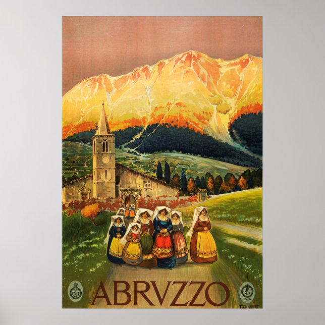 Abruzzo, Abrvzzo, italy Vintage Travel Poster (Front)