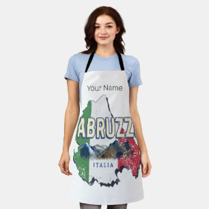 Abruzzo Italy Retro Region Map Vintage Souvenir Apron