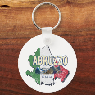 Abruzzo Italy Retro Region Map Vintage Souvenir Keychain