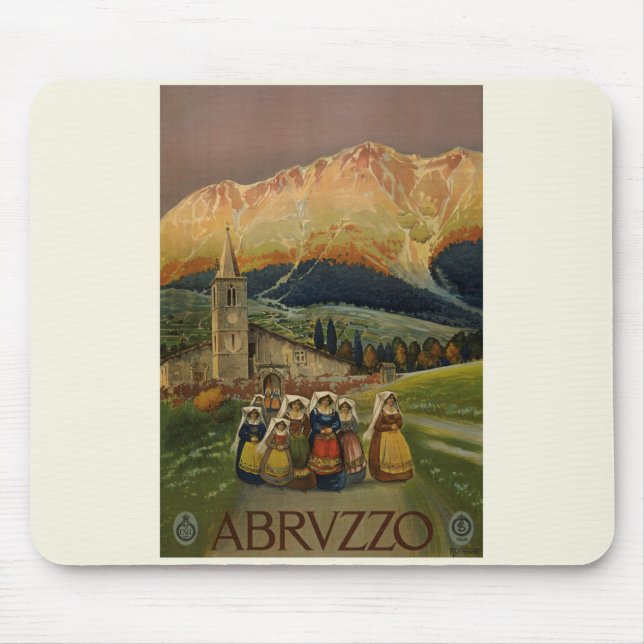 Abruzzo Italy Vintage Poster Mouse Pad (Front)