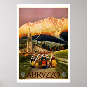 Abruzzo Italy Vintage Travel Poster