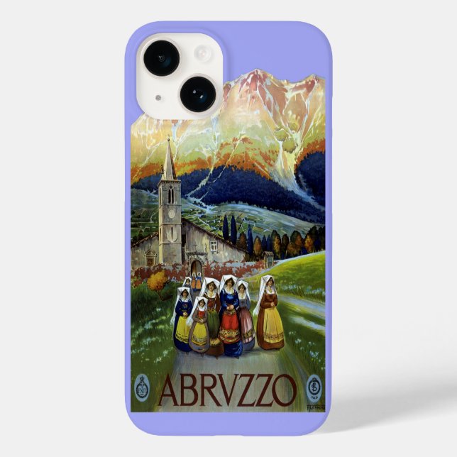 Abruzzo Italy Vintage Travel Poster Art with Women Case-Mate iPhone Case (Back)