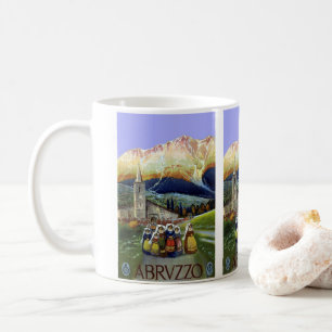 Abruzzo Italy Vintage Travel Poster Art with Women Coffee Mug
