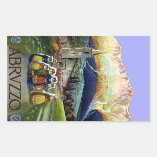 Abruzzo Italy Vintage Travel Poster Art with Women Sticker