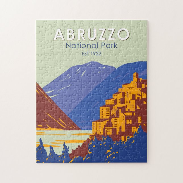 Abruzzo National Park Italy Travel Art Vintage Jigsaw Puzzle (Vertical)