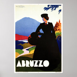 ABRUZZO ROME Art Deco Vintage Italian Travel Poster