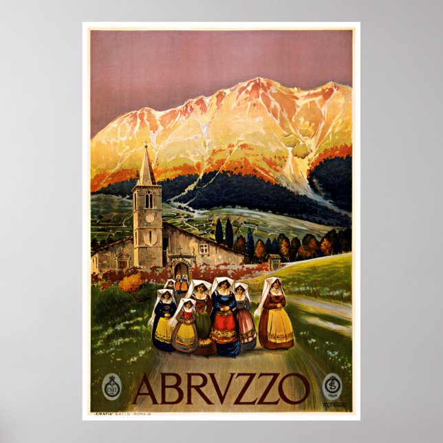 Abrvzzo Abruzzo Italie - Affiches Vintage voyage (Devant)