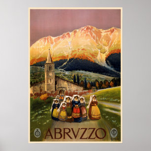 Abrvzzo Italie affiche de voyage vintage