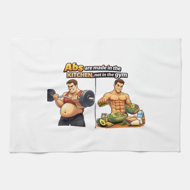 Abs Are Made in the Kitchen Tea Towel (Horizontal)