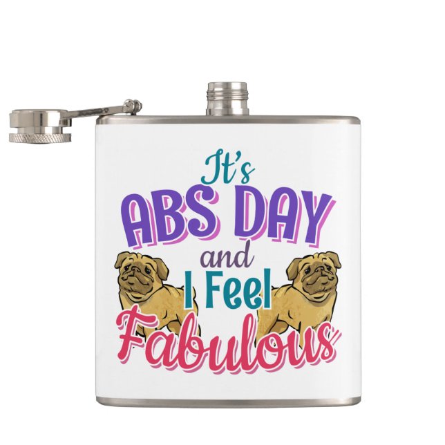 Abs Day Core Workout - Pug Dog Lover Hip Flask (Opened)