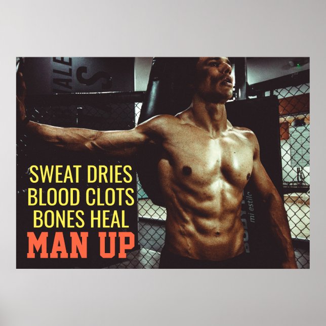 Abs Workout Motivational Gym Poster (Front)