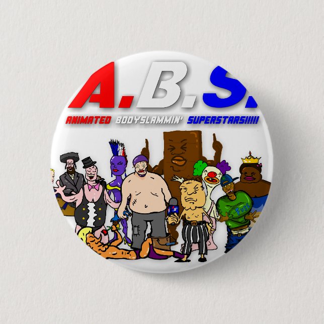 ABS WRESTLING!!! 2 INCH ROUND BUTTON (Front)
