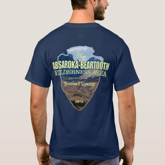 Absaroka-Beartooth Wilderness (arrowhead) T-Shirt (Back)