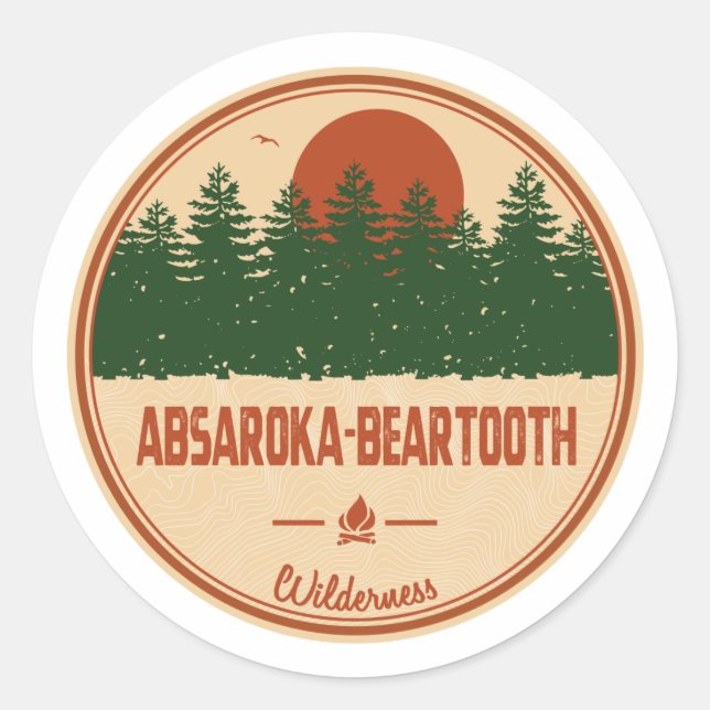 Absaroka - Beartooth Wilderness Montana Wyoming Classic Round Sticker (Front)