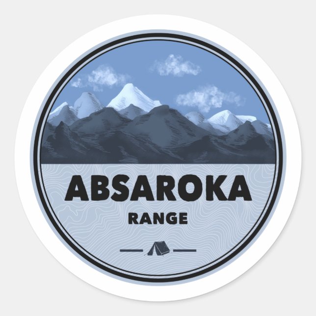 Absaroka Range Montana Wyoming Camping Classic Round Sticker (Front)