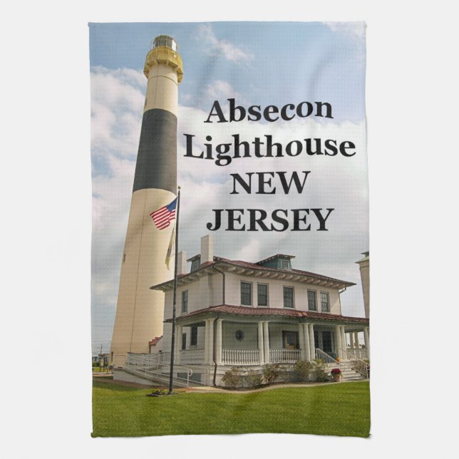 Absecon Lighthouse, New Jersey Tea Towel (Vertical)