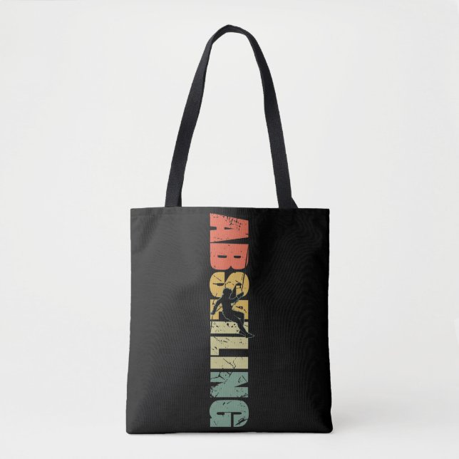 Abseiling Vintage Rappelling Mountain Climber Tote Bag (Front)