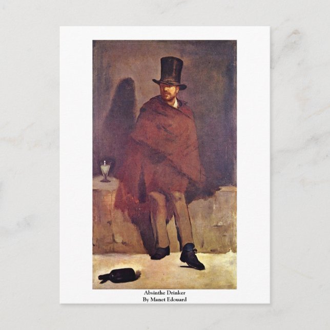 Absinthe Drinker By Manet Edouard Postcard (Front)
