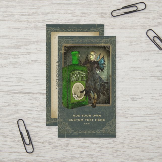 Absinthe Faerie - La Fée Verte - The Green Fairy Business Card (Front/Back In Situ)