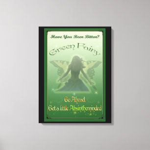 Absinthe Fée Verte Toile Enveloppée Imprimer