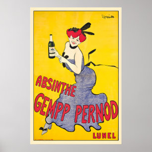 Absinthe Gempp Pernod Vintage Advertising Poster b