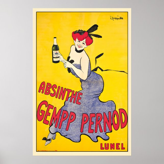 Absinthe Gempp Pernod Vintage Advertising Poster b (Devant)